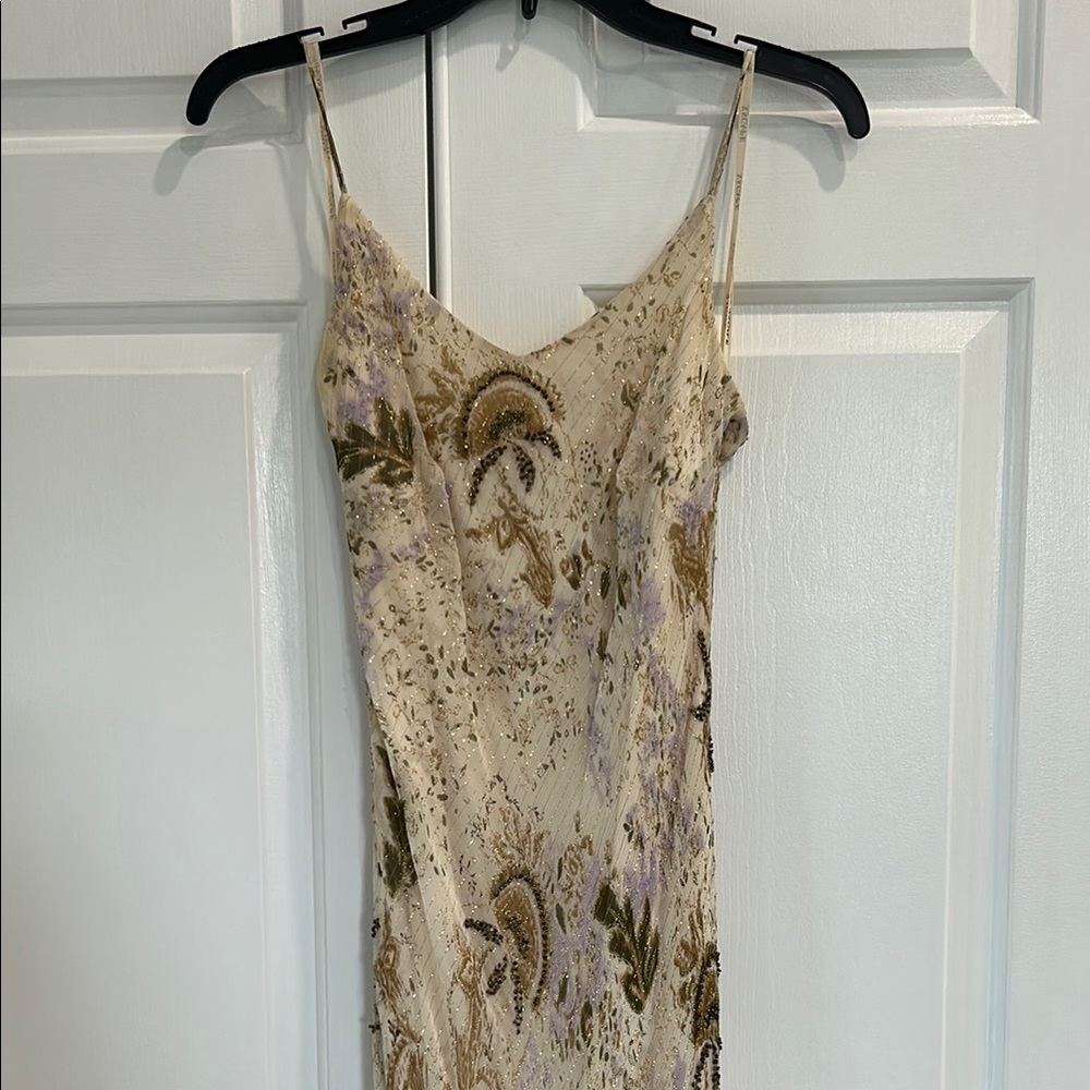 Floral Embroidered Spaghetti Strap Dress